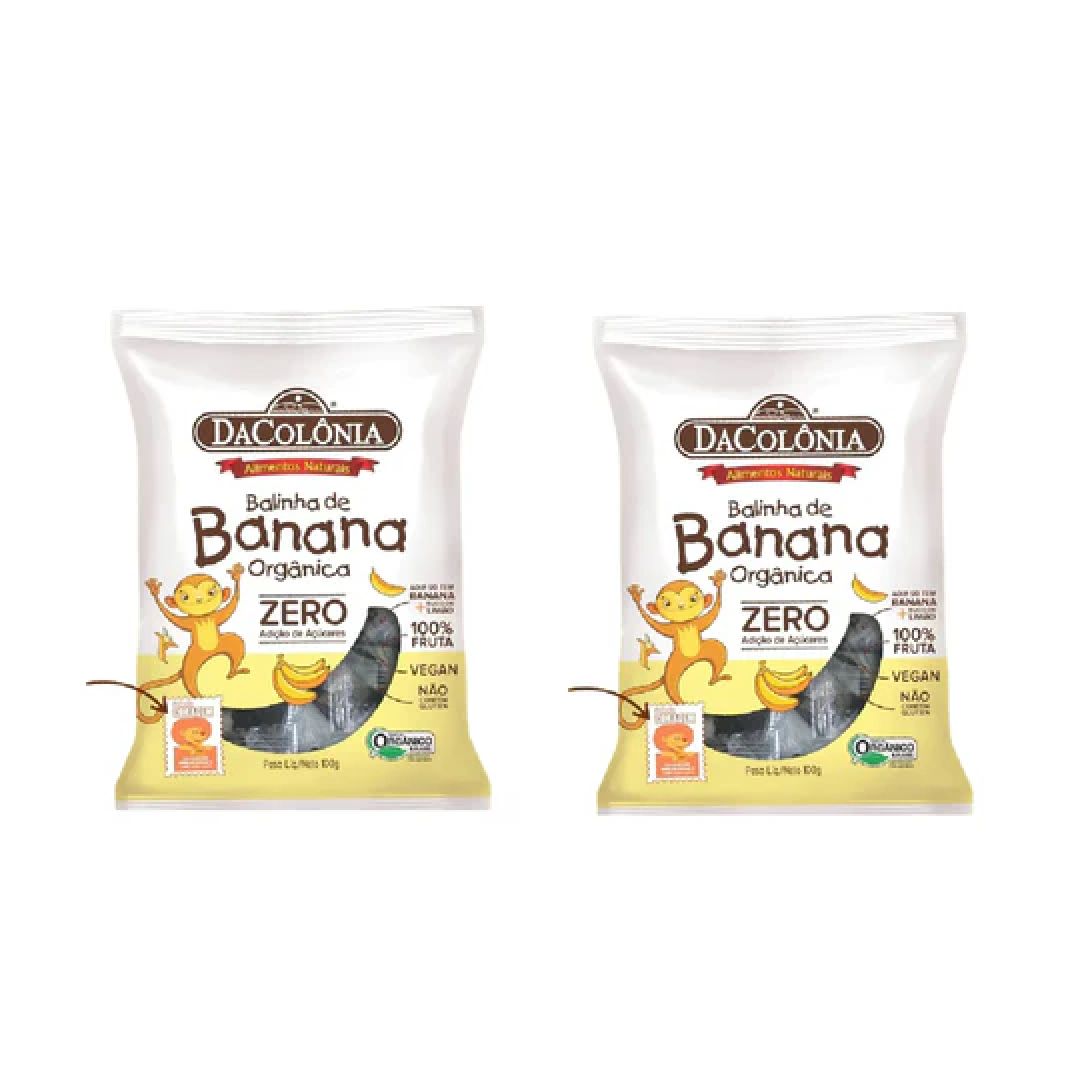 DaColônia Bala de Banana Orgânica Zero Açúcar (2x100g)